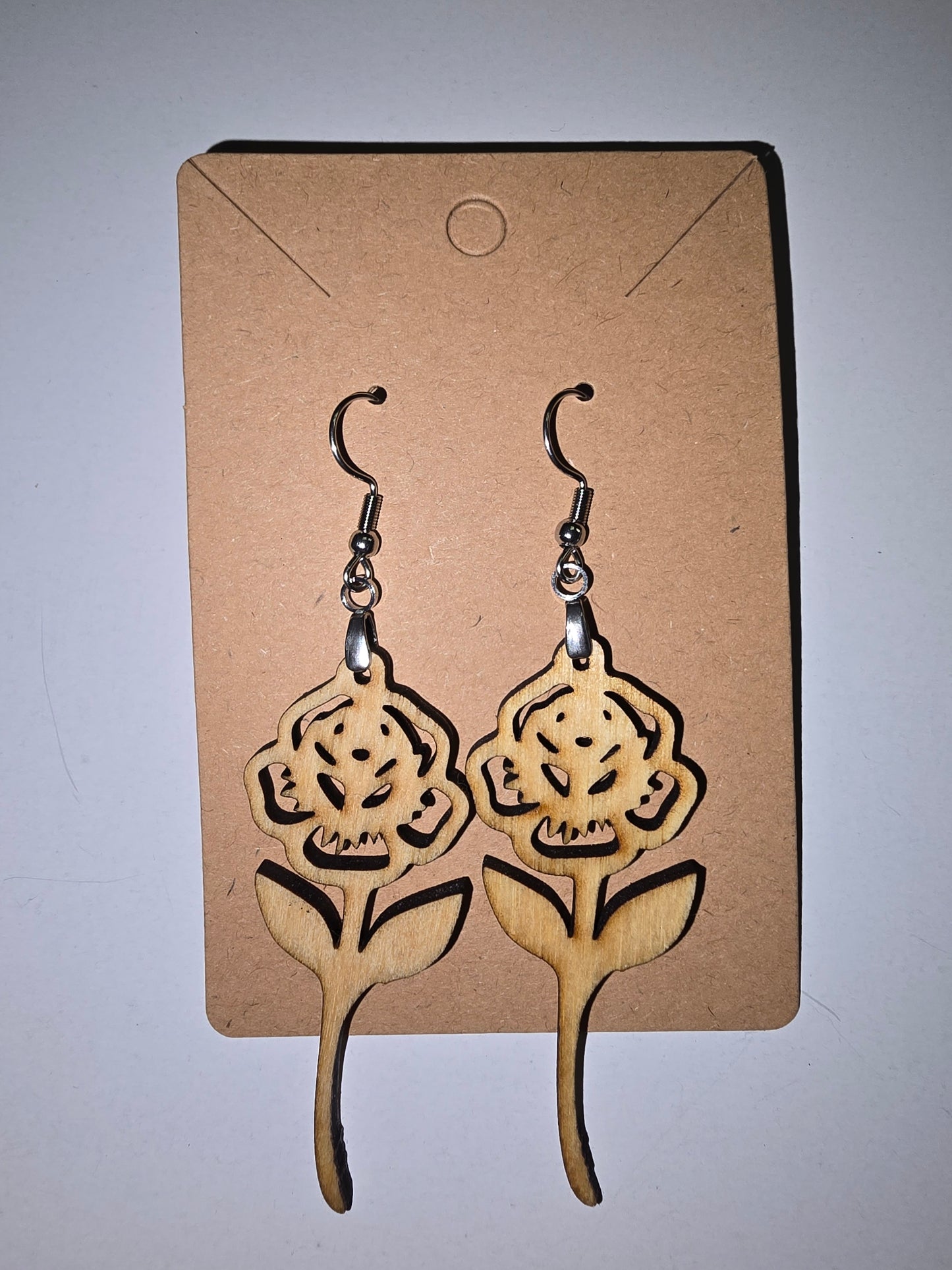 Long Stem Rose earrings