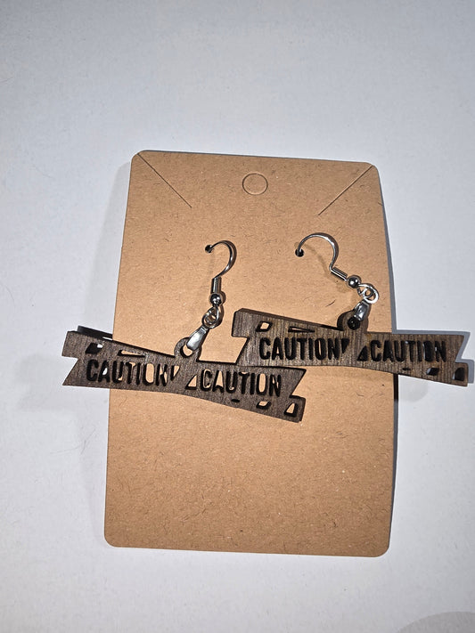 Caution Barricade Earrings