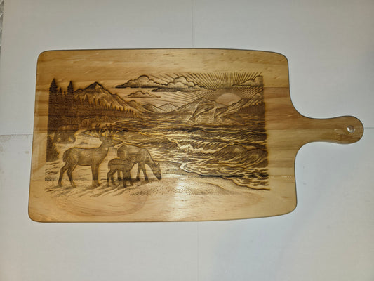 Water and Wildlife Charcuterie Board Two Sided