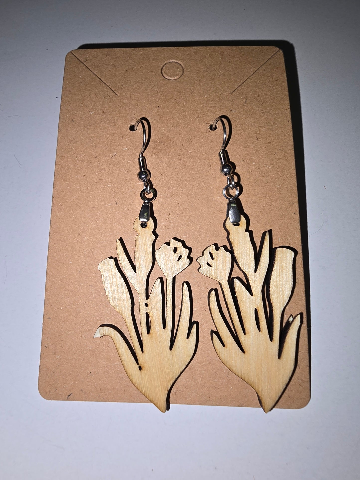 Laser cut tulip earrings
