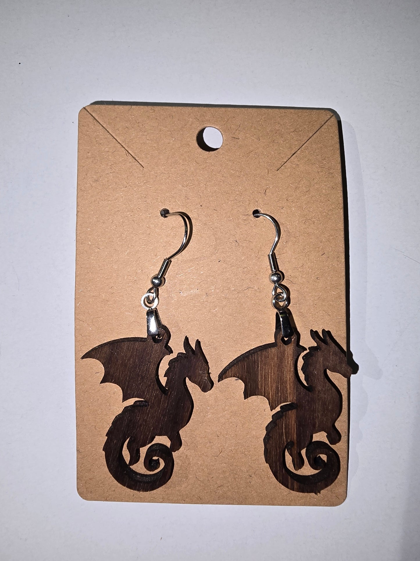 Laser cut dragon earrings