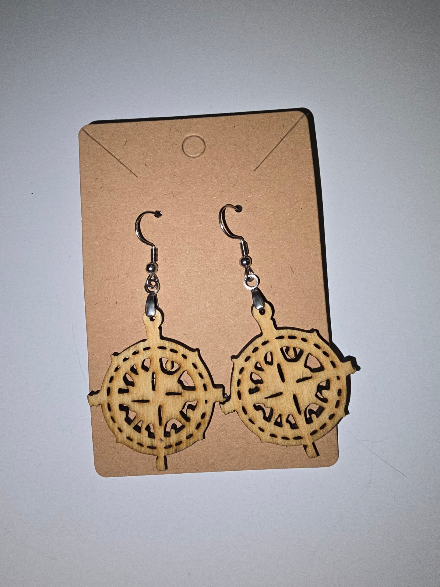 Laser Cut navigator wheel Earrings