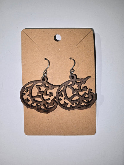 Crescent Moon and Stars earrings