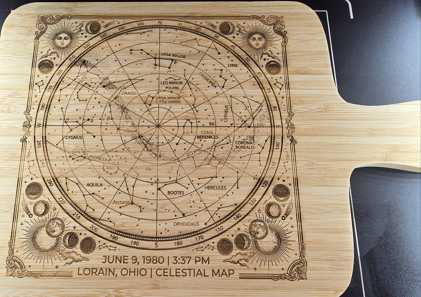 Custom Star Chart Charcuterie Board Two Sided