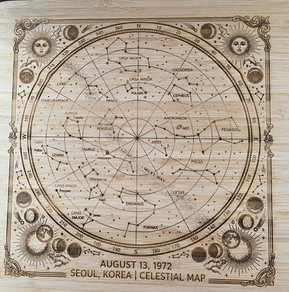 Custom Star Chart Charcuterie Board Two Sided