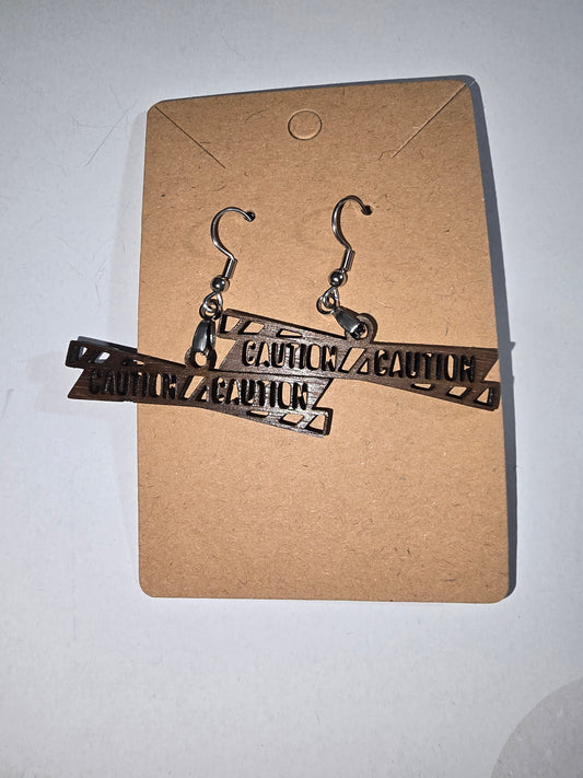 Caution Barricade Earrings
