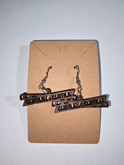 Caution Barricade Earrings