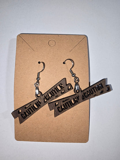 Caution Barricade Earrings