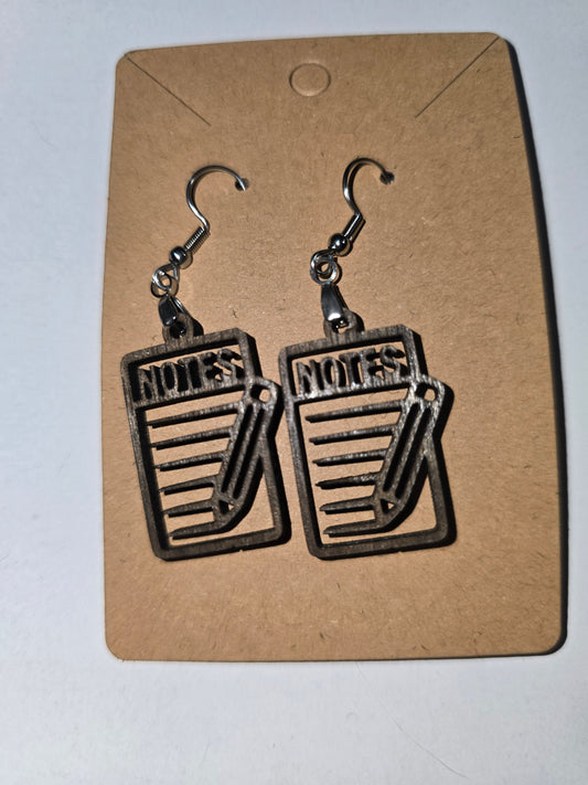 Notepad Earrings