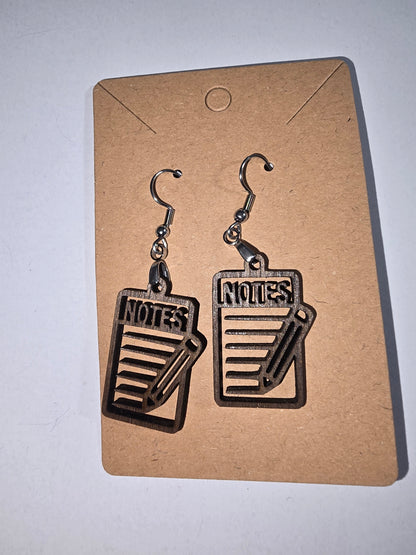 Notepad Earrings