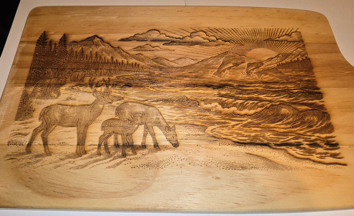 Water and Wildlife Charcuterie Board Two Sided