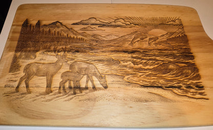 Water and Wildlife Charcuterie Board Two Sided