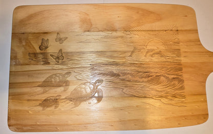 Water and Wildlife Charcuterie Board Two Sided