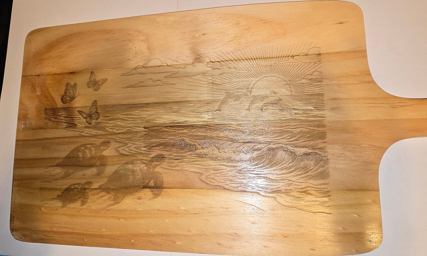 Water and Wildlife Charcuterie Board Two Sided