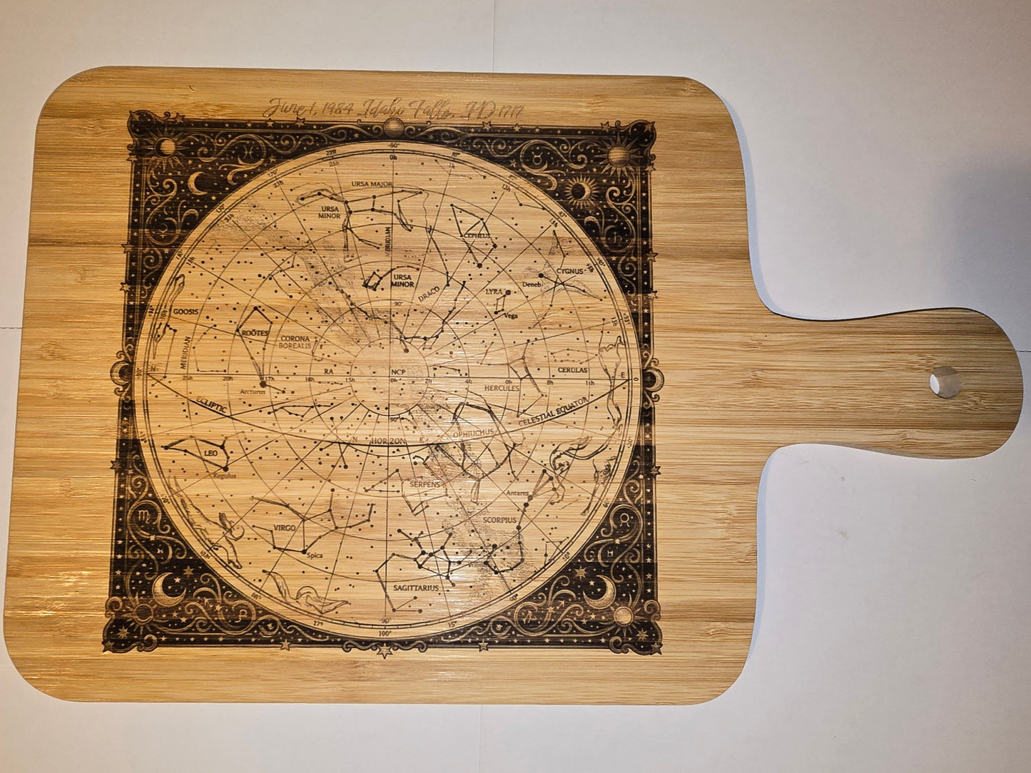 Custom Star Chart Charcuterie Board Two Sided