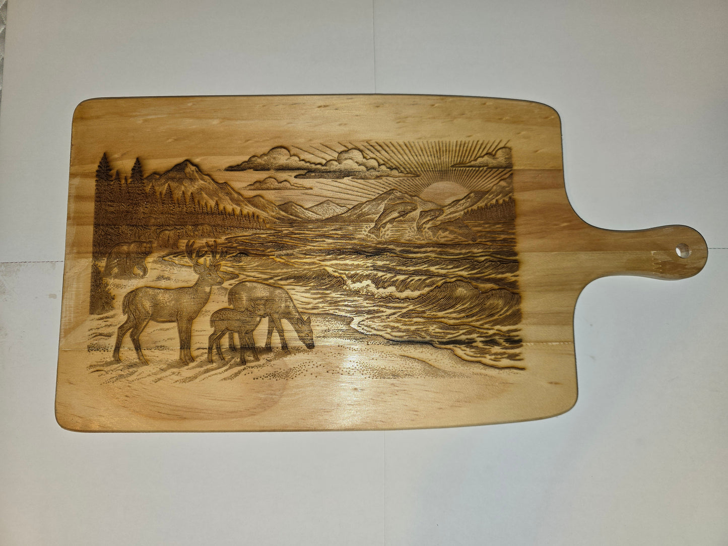 Water and Wildlife Charcuterie Board Two Sided