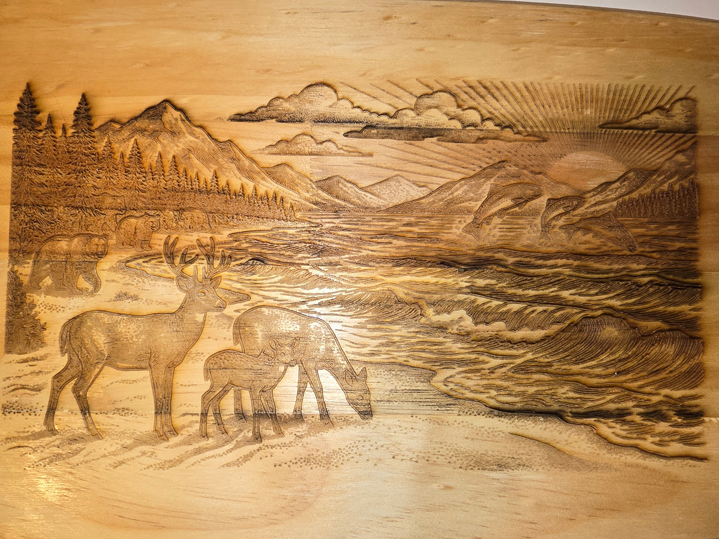 Water and Wildlife Charcuterie Board Two Sided