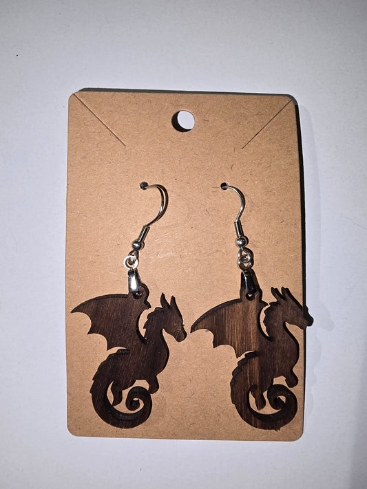 Laser cut dragon earrings