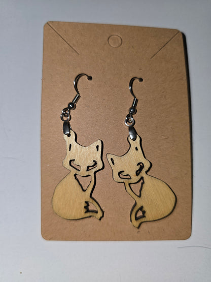 Laser Cut fox Earrings
