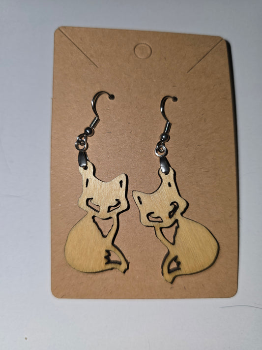 Laser Cut fox Earrings