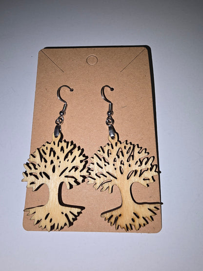 Laser Cut tree of life Earrings
