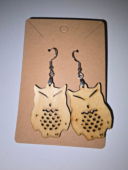 Laser Cut owl Earrings
