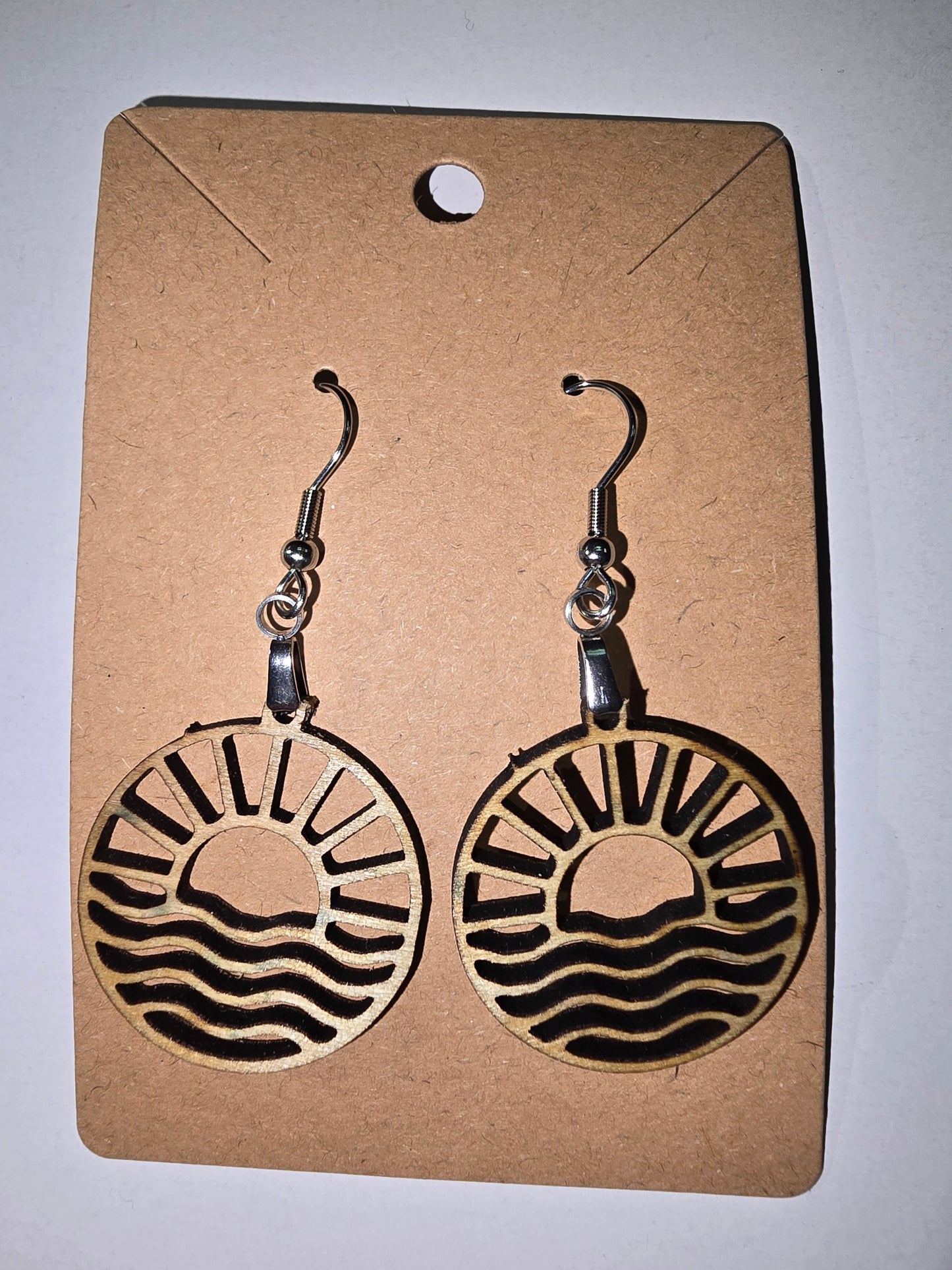 Laser Cut watery sunrise Earrings