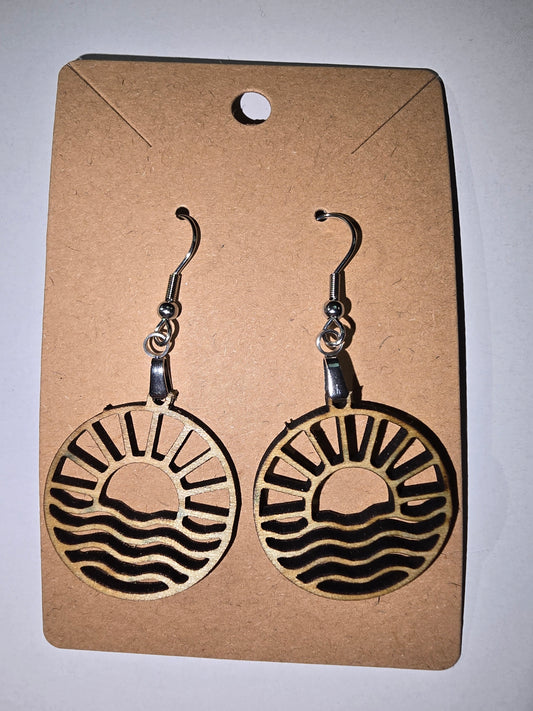 Laser Cut watery sunrise Earrings