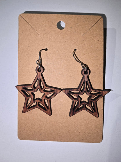 Laser Cut star Earrings