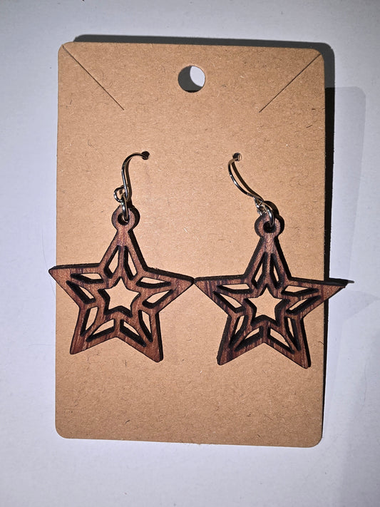 Laser Cut star Earrings
